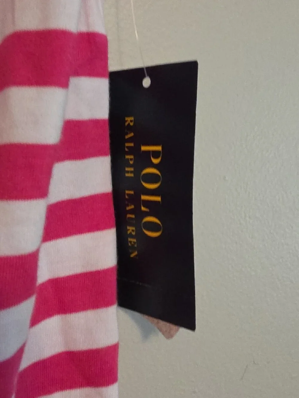 Polo by Ralph Lauren Hot Pink and White Striped Girls Dress